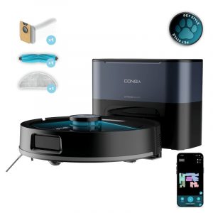Aspiradores Robot Cecotec Conga 6 Cecotec Conga Y80 Pro — 25.000 Pa, base de auto-esvaziamento e escova de silicone anti-emaranhados para animais